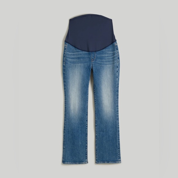 NWOT Madewell Maternity Over-the-Belly Kick Out Crop Jeans in Oneida Wash - 25 - Picture 6 of 9